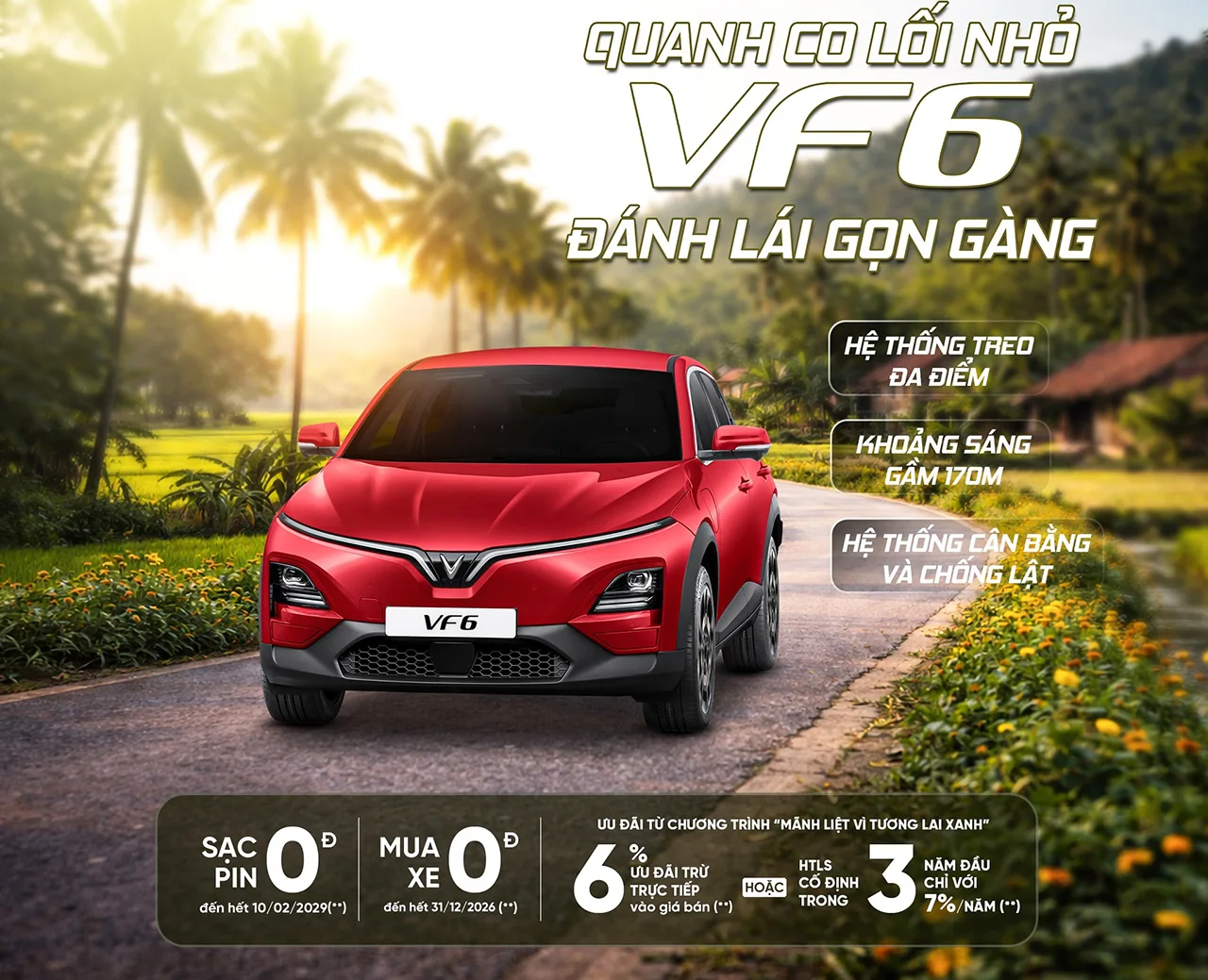 QUANH CO LỐI NHỎ, VF 6 ĐÁNH LÁI GỌN GÀNG